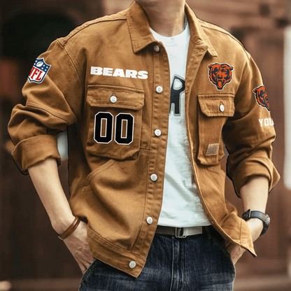 PREMIUM NFL X CB Men's Denim Autumn Jackets NDT VHM 090626