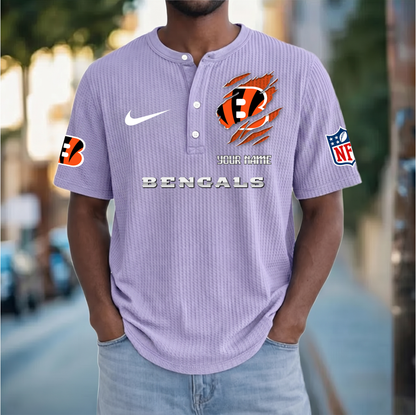 PREMIUM NFL  X  CIN Crew neck button Henry Shirt Limited Editions NDT VHM 230426