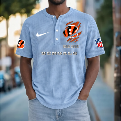 PREMIUM NFL  X  CIN Crew neck button Henry Shirt Limited Editions NDT VHM 230426