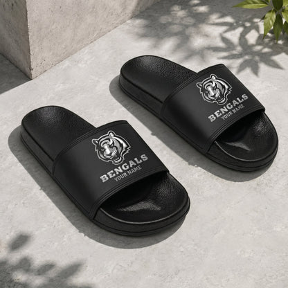 PREMIUM NFL X CIN New Black Slippers All Size Custom Name FOR SUMMER HOLIDAY NDT VHM 160626