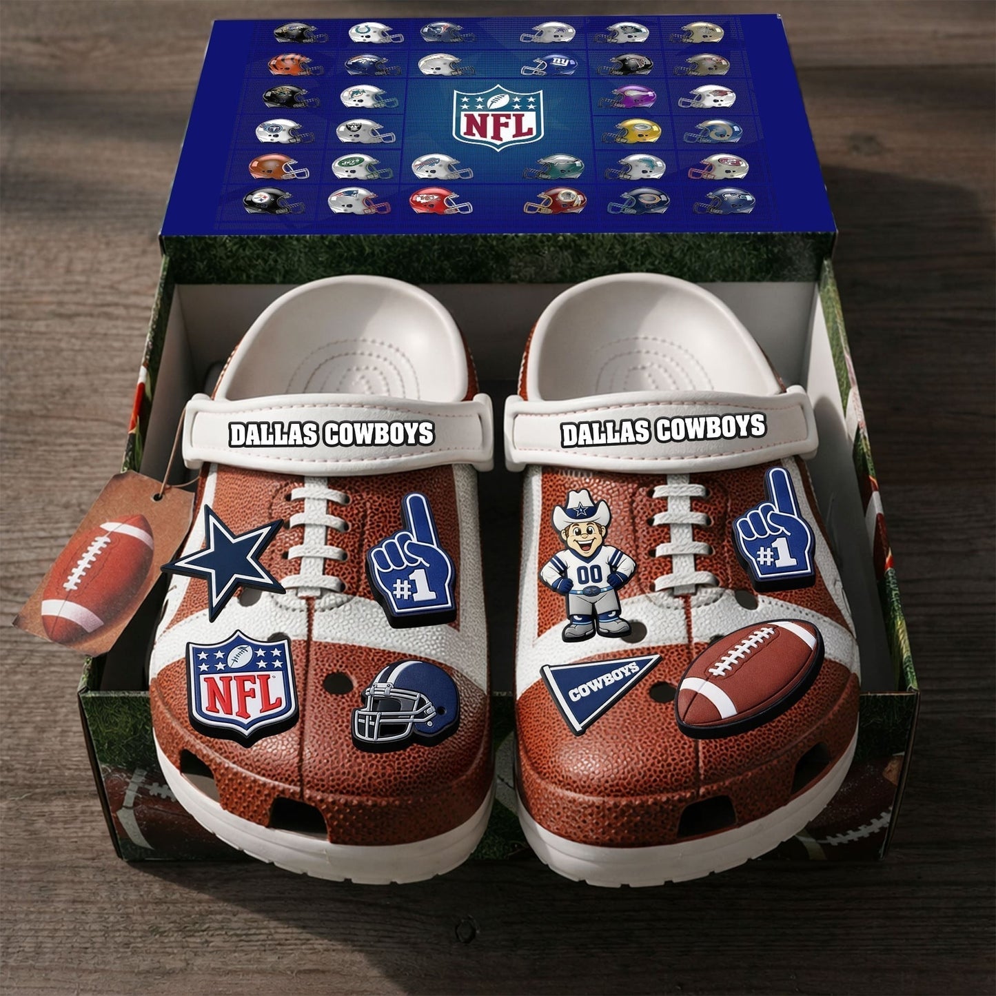 PREMIUM NFL X DAL CLOGS WITH CHARMS NDT NHM