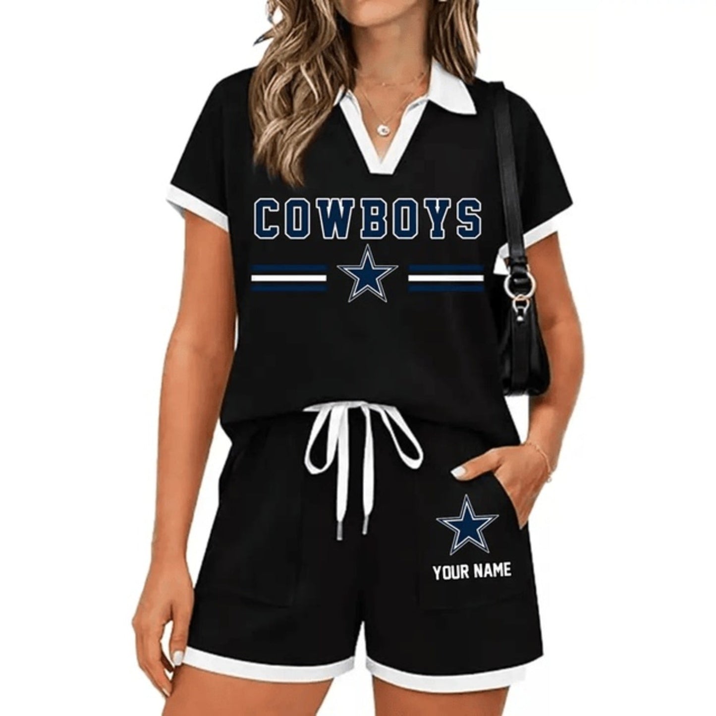 PREMIUM NFL X DAL Retro Athletic Contrast Polo Set FOR SUMMER HOLIDAY NDT NHM 100626