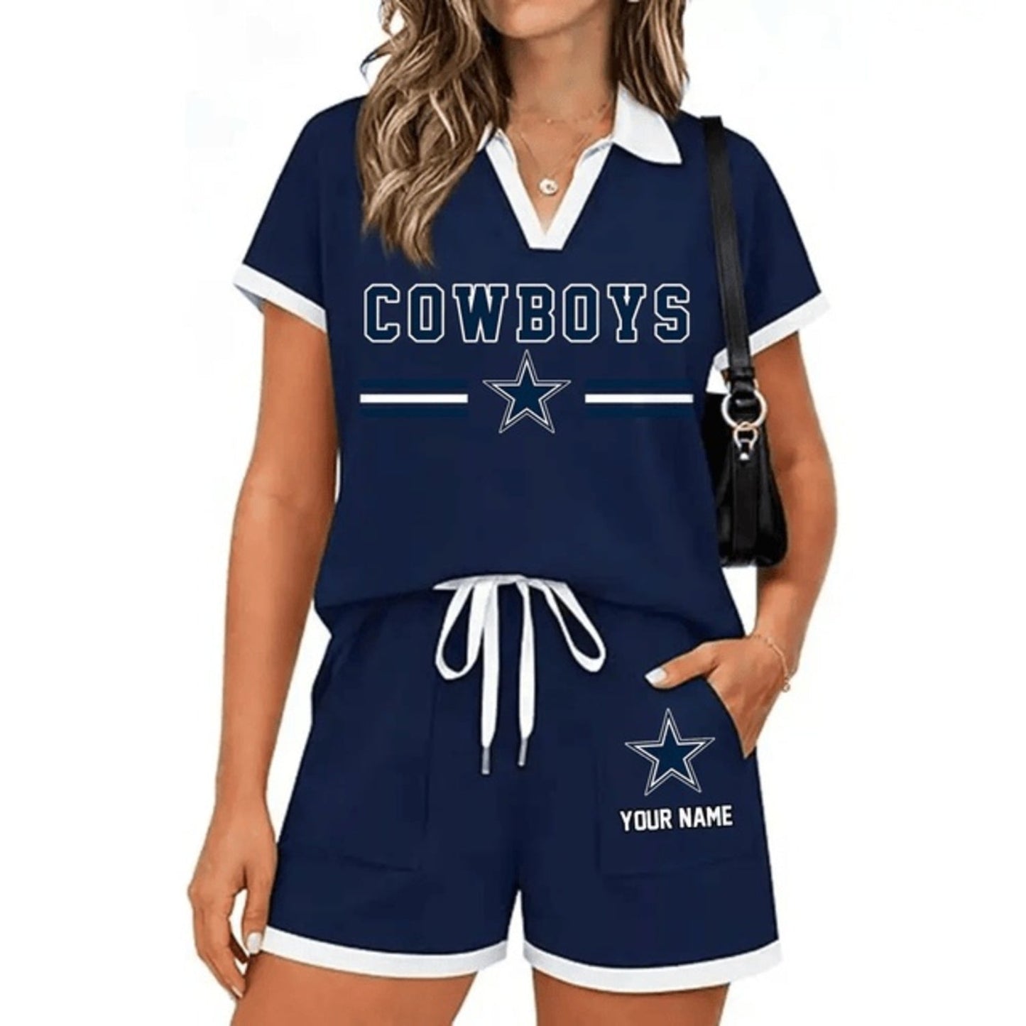 PREMIUM NFL X DAL Retro Athletic Contrast Polo Set FOR SUMMER HOLIDAY NDT NHM 100626