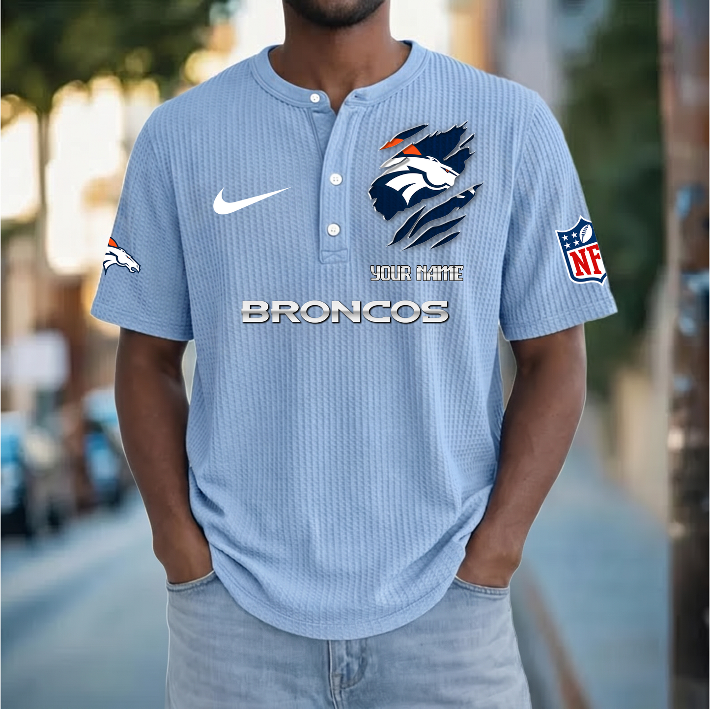 PREMIUM NFL  X  DB Crew neck button Henry Shirt Limited Editions NDT VHM 230426