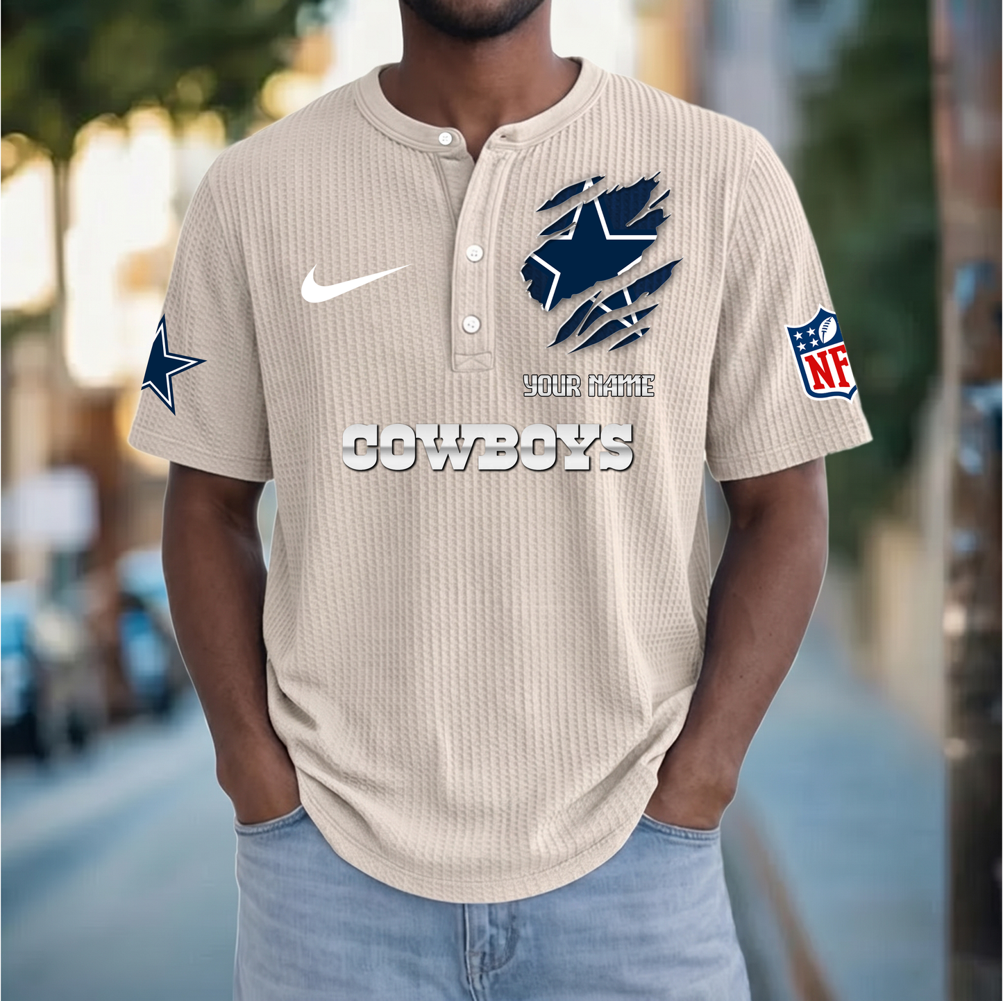 PREMIUM NFL  X  DC Crew neck button Henry Shirt Limited Editions NDT VHM 230426