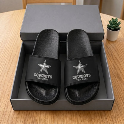 PREMIUM NFL X DC New Black Slippers All Size Custom Name FOR SUMMER HOLIDAY NDT VHM 160626
