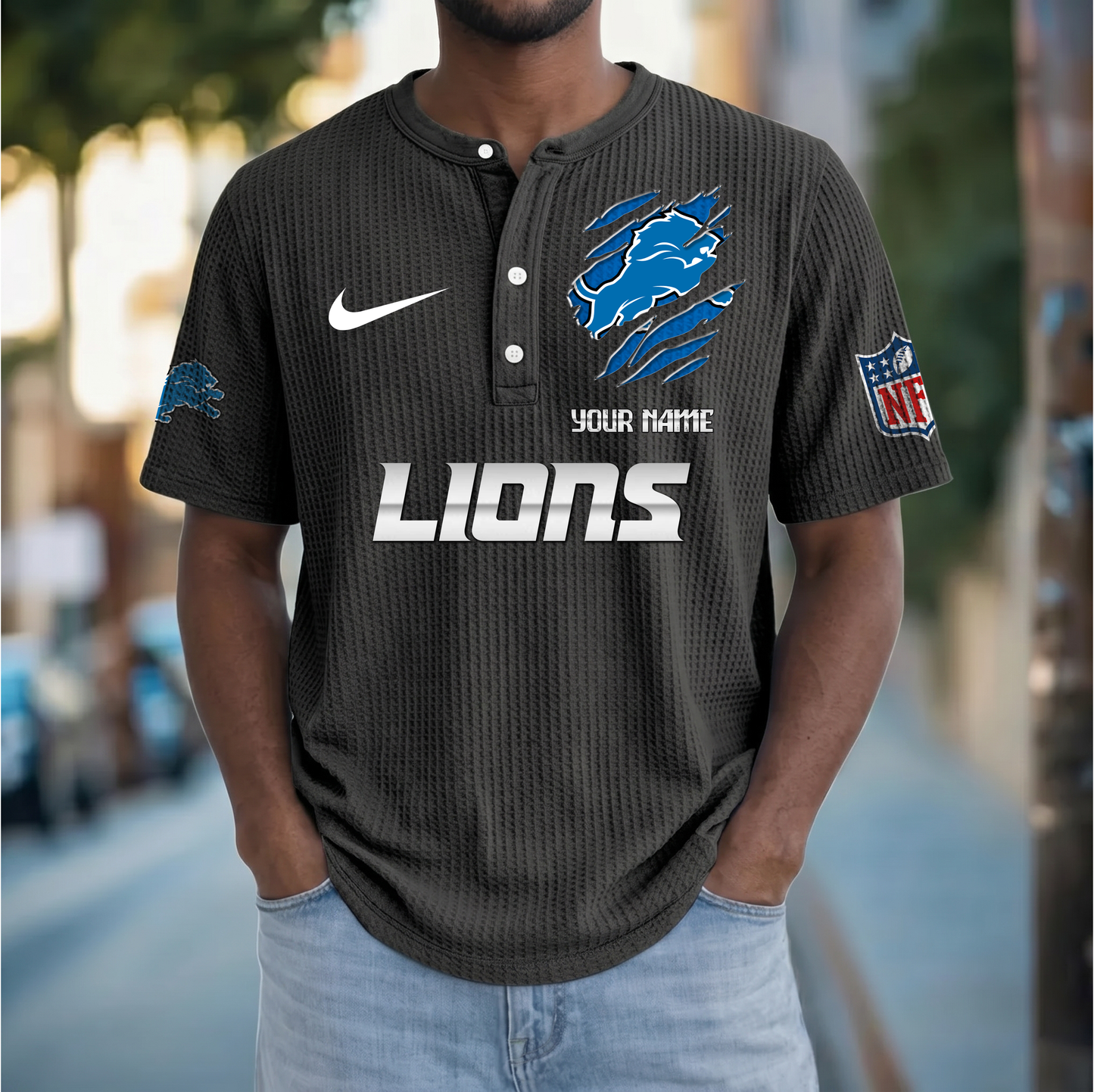 PREMIUM NFL  X  DL Crew neck button Henry Shirt Limited Editions NDT VHM 230426