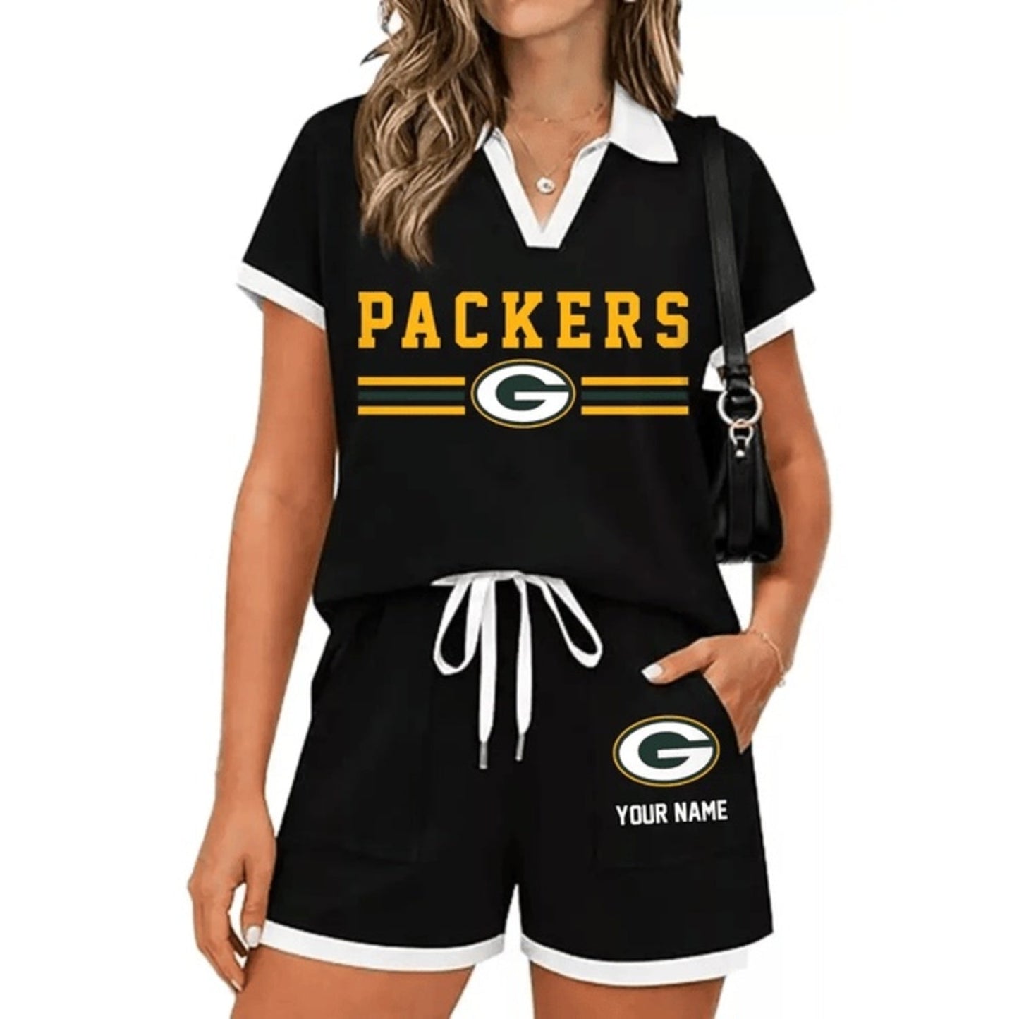PREMIUM NFL X GB Retro Athletic Contrast Polo Set FOR SUMMER HOLIDAY NDT NHM 100626
