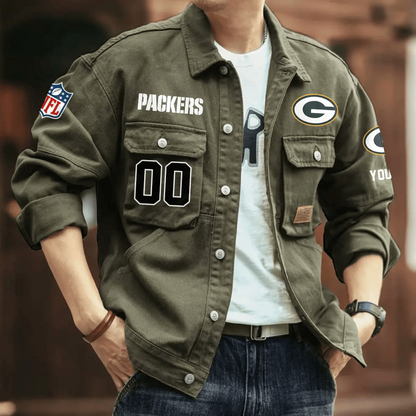 PREMIUM NFL X GBP Men's Denim Autumn Jackets NDT VHM 090626