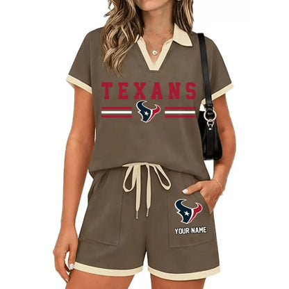 PREMIUM NFL X HOU Retro Athletic Contrast Polo Set FOR SUMMER HOLIDAY NDT NHM 100626