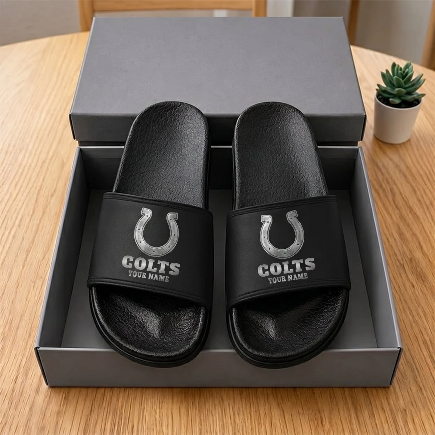 PREMIUM NFL X IC New Black Slippers All Size Custom Name FOR SUMMER HOLIDAY NDT VHM 160626