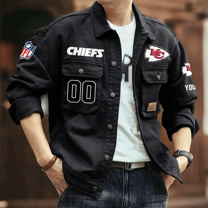 PREMIUM NFL X KCC Men's Denim Autumn Jackets NDT VHM 090626