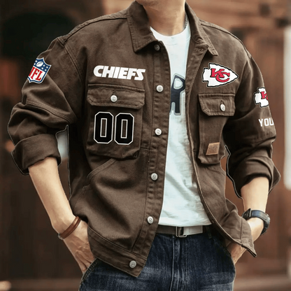 PREMIUM NFL X KCC Men's Denim Autumn Jackets NDT VHM 090626