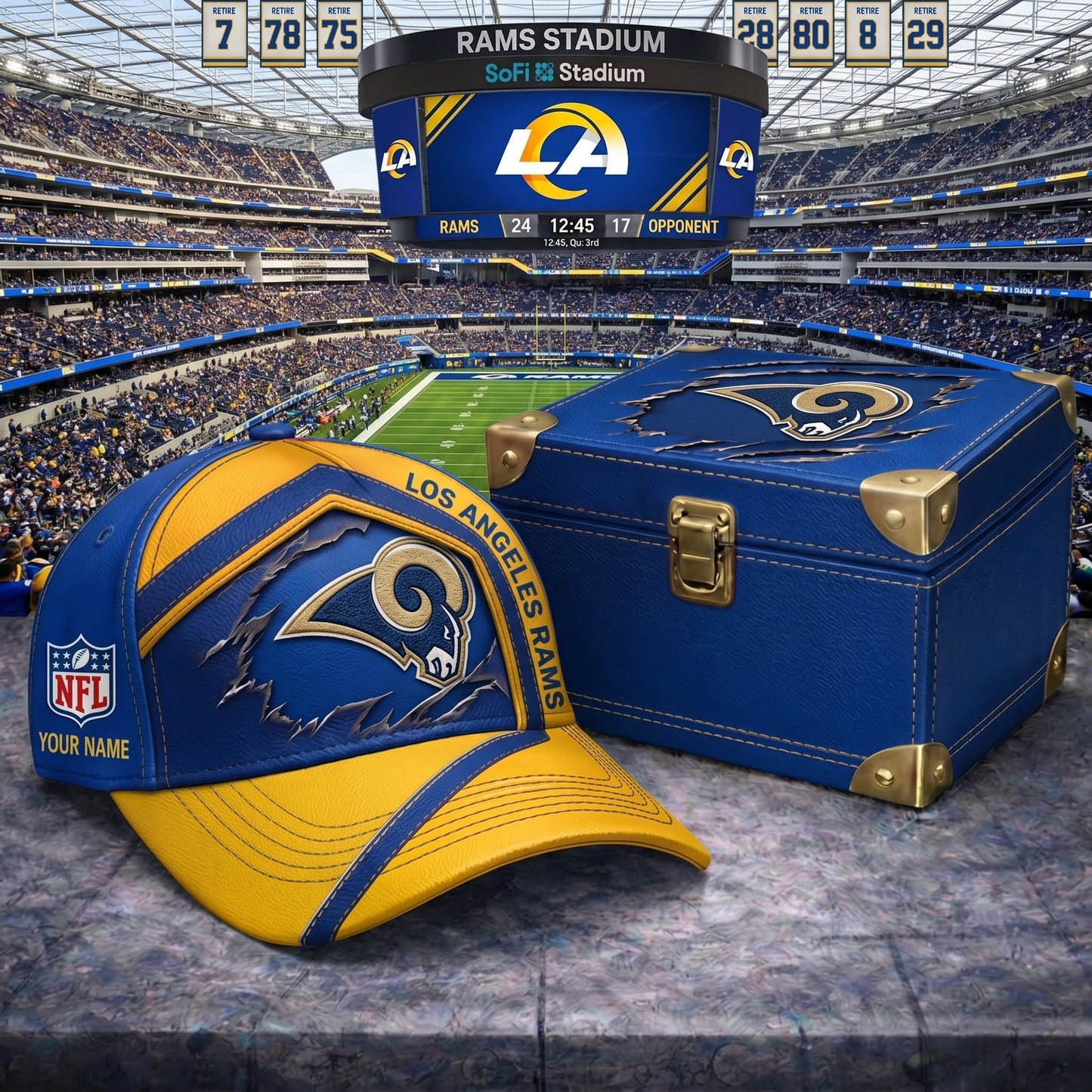 PREMIUM NFL X LAR  CRACK CUSTOME NAME HAT LIMITED EDITIONS NDT VHM 220426