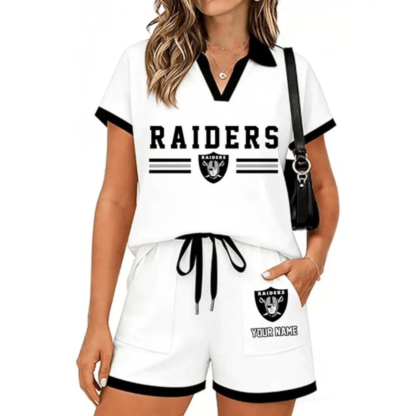 PREMIUM NFL X LV Retro Athletic Contrast Polo Set FOR SUMMER HOLIDAY NDT NHM 100626
