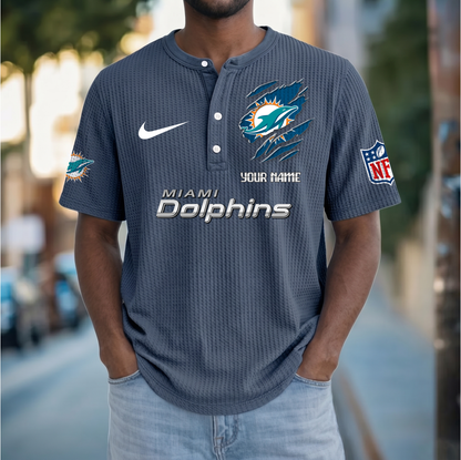 PREMIUM NFL  X  MD Crew neck button Henry Shirt Limited Editions NDT VHM 230426