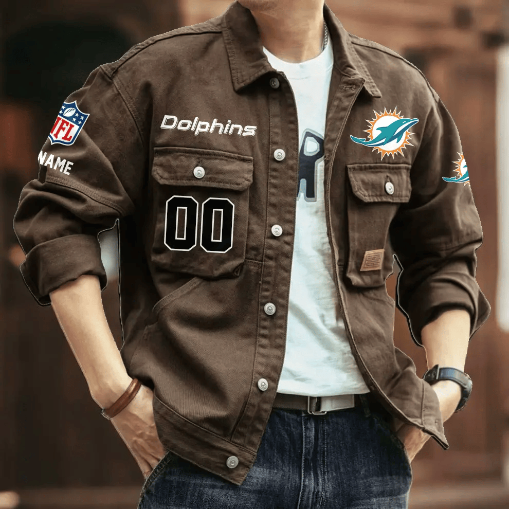 PREMIUM NFL X MD  Men's Denim Autumn Jackets NDT VHM 090626