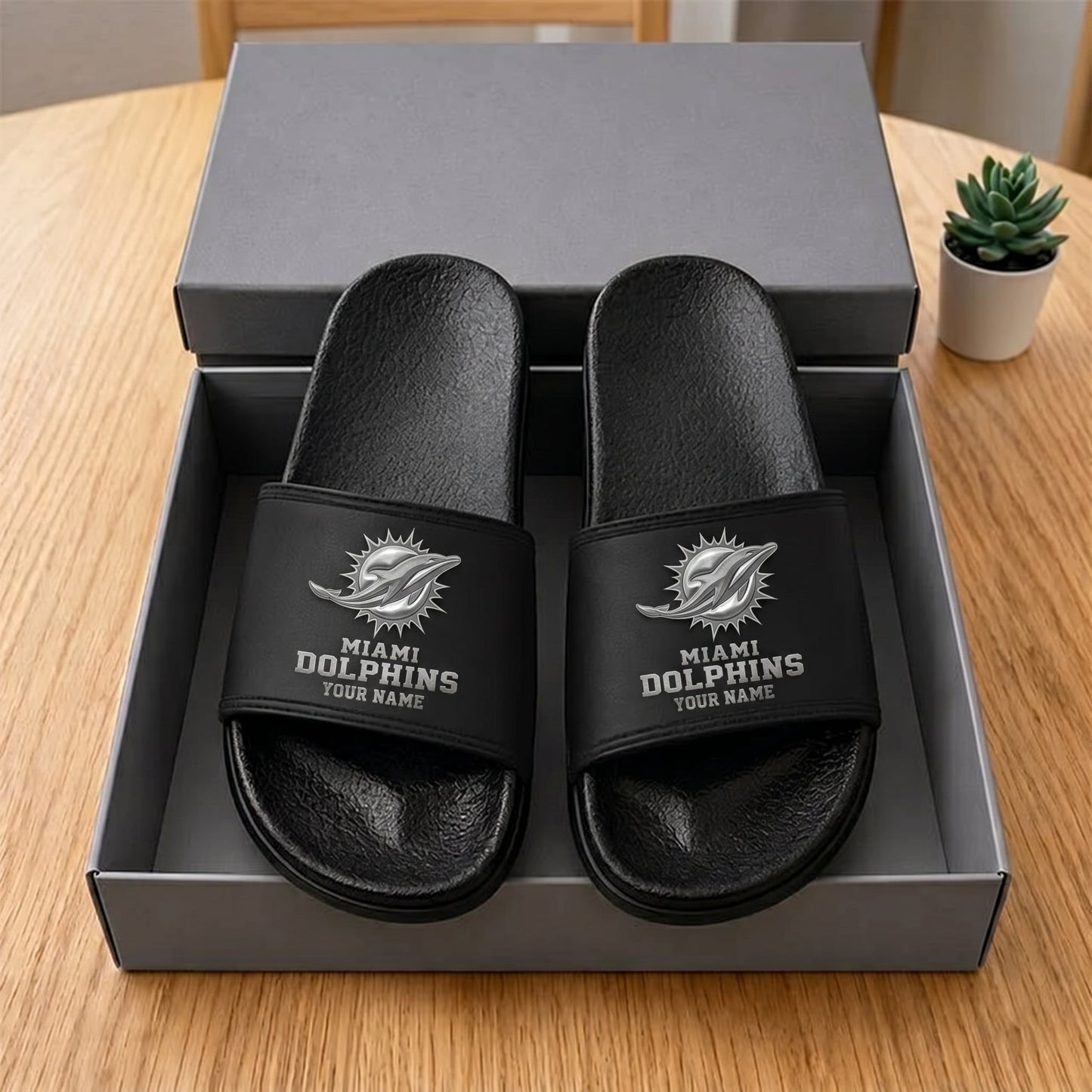PREMIUM NFL X MD New Black Slippers All Size Custom Name FOR SUMMER HOLIDAY NDT VHM 160626