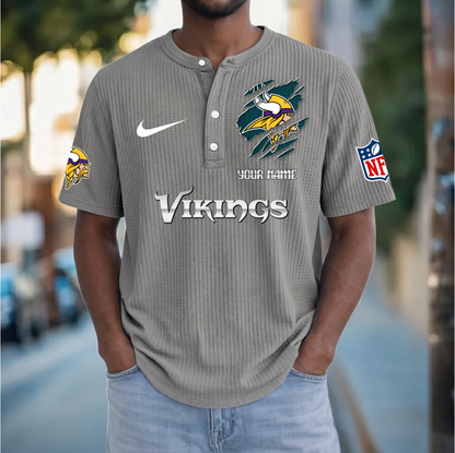 PREMIUM NFL  X  MV Crew neck button Henry Shirt Limited Editions NDT VHM 230426