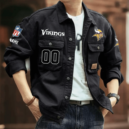 PREMIUM NFL X MV Men's Denim Autumn Jackets NDT VHM 090626