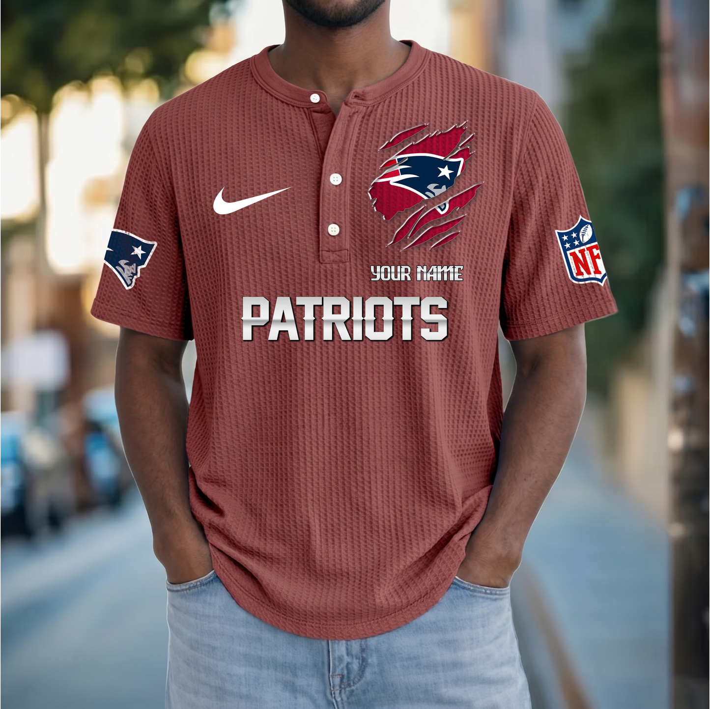 PREMIUM NFL  X  NEP Crew neck button Henry Shirt Limited Editions NDT VHM 230426