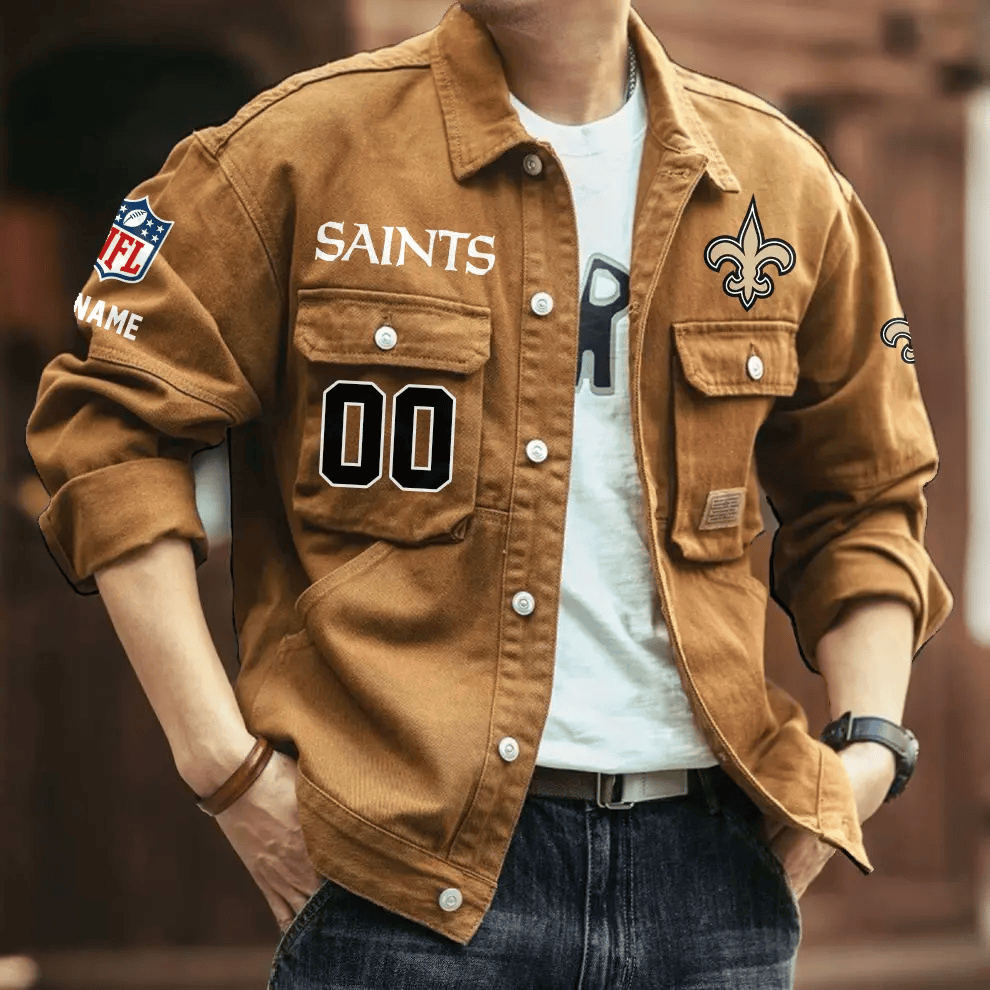 PREMIUM NFL X NOS Men's Denim Autumn Jackets NDT VHM 090626