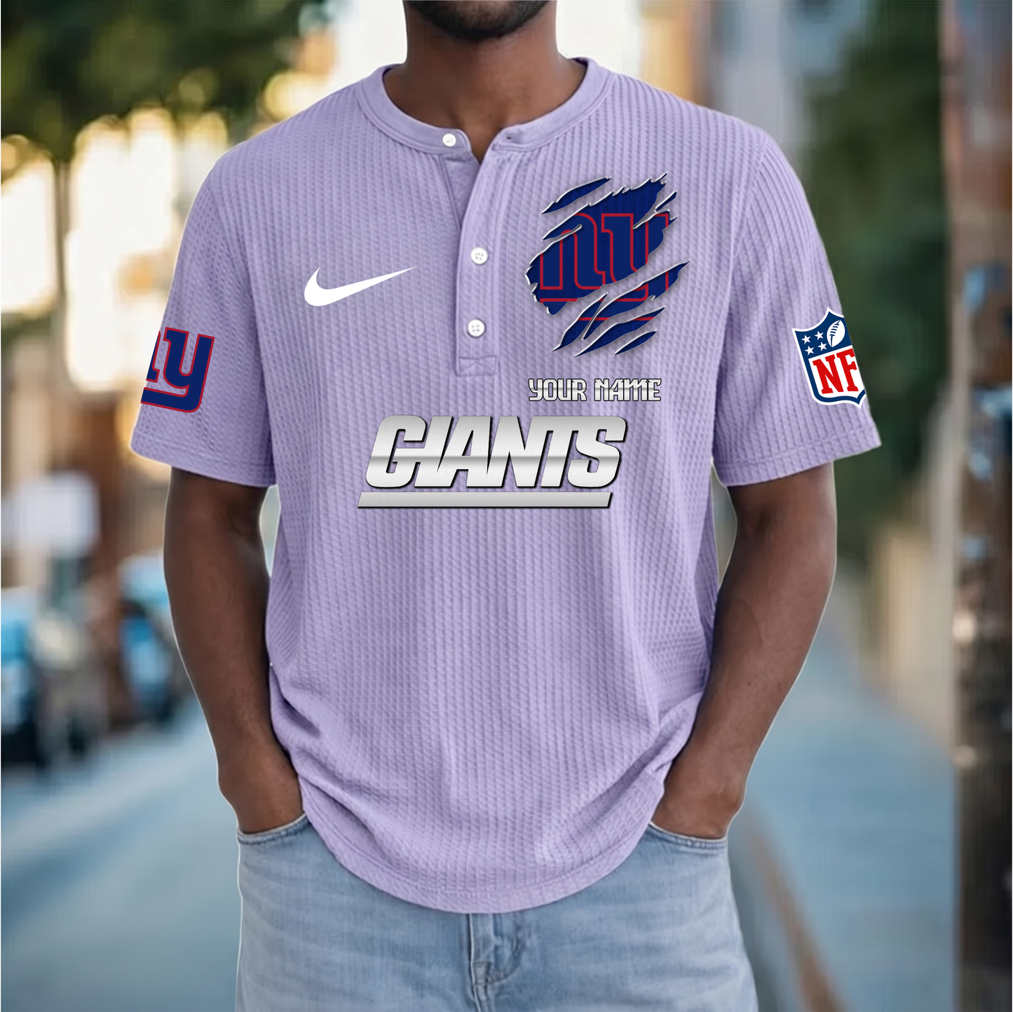 PREMIUM NFL  X  NYG Crew neck button Henry Shirt Limited Editions NDT VHM 230426