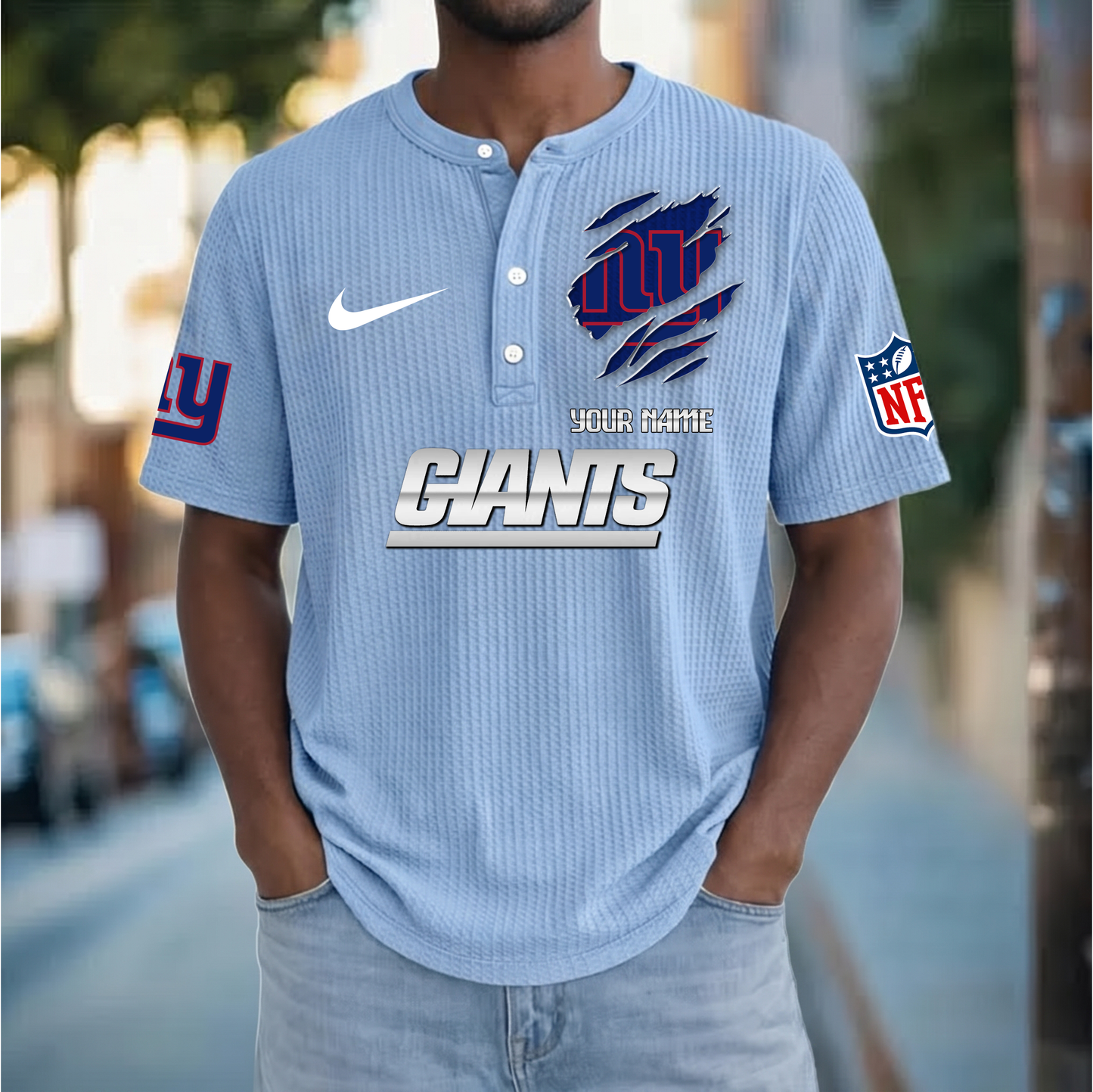 PREMIUM NFL  X  NYG Crew neck button Henry Shirt Limited Editions NDT VHM 230426
