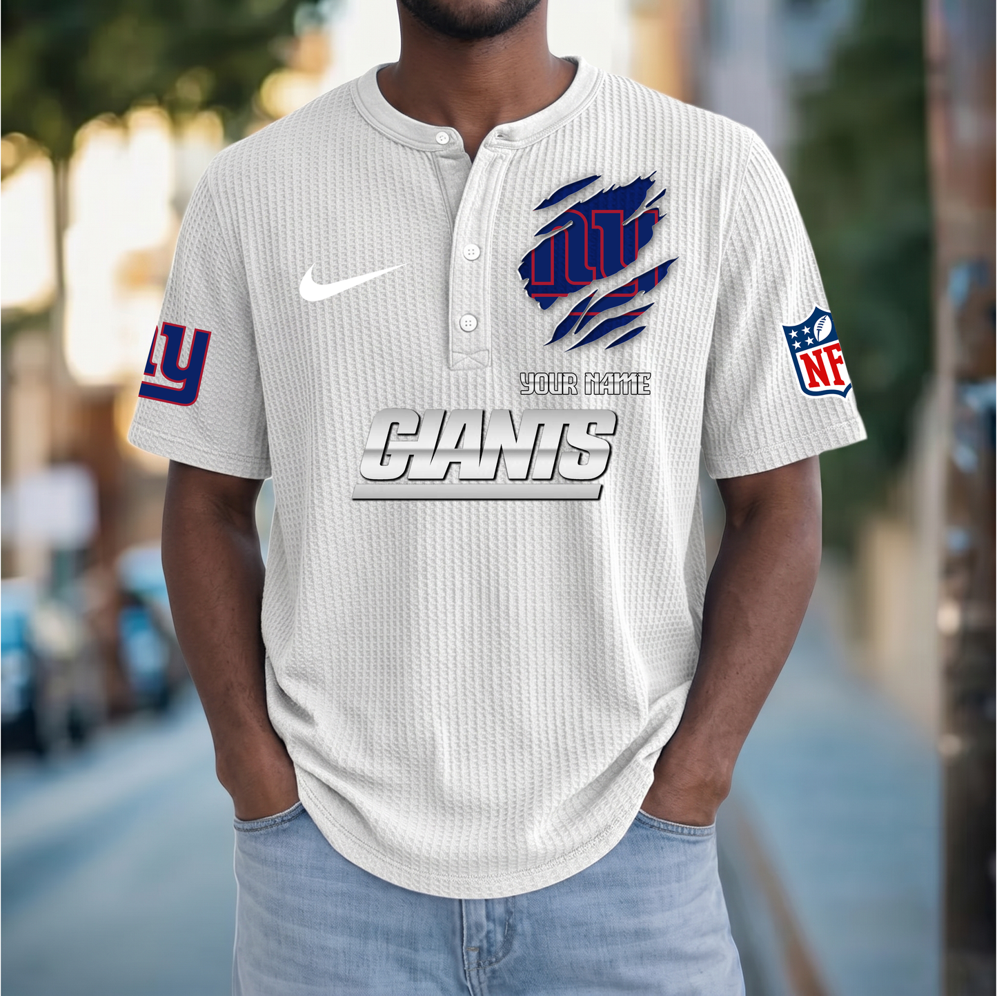 PREMIUM NFL  X  NYG Crew neck button Henry Shirt Limited Editions NDT VHM 230426