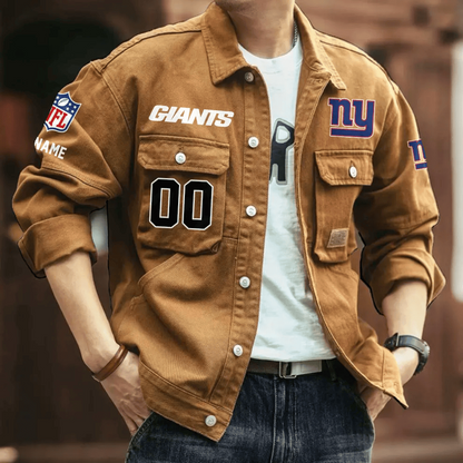 PREMIUM NFL X NYG Men's Denim Autumn Jackets NDT VHM 090626