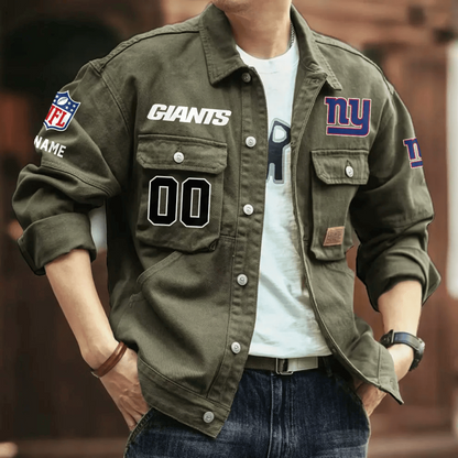 PREMIUM NFL X NYG Men's Denim Autumn Jackets NDT VHM 090626