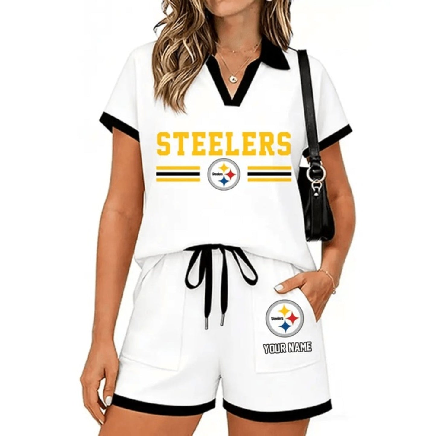 PREMIUM NFL X PIT Retro Athletic Contrast Polo Set FOR SUMMER HOLIDAY NDT NHM 100626