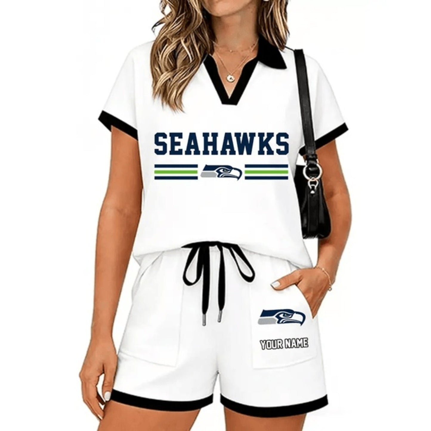 PREMIUM NFL X SEA Retro Athletic Contrast Polo Set FOR SUMMER HOLIDAY NDT NHM 100626