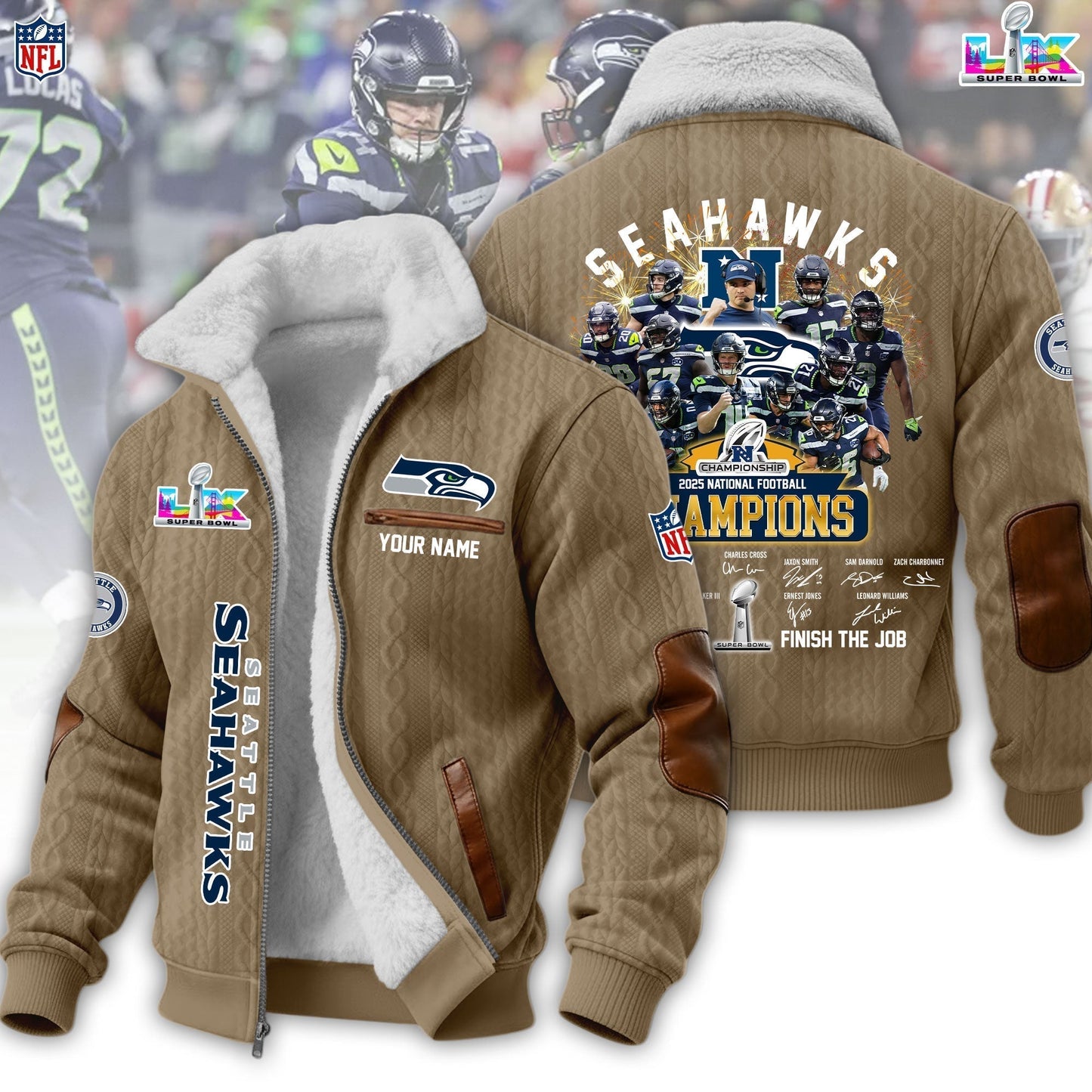 PREMIUM NFL X SEAHAW Fleece Jacket For Championship NDT LVH