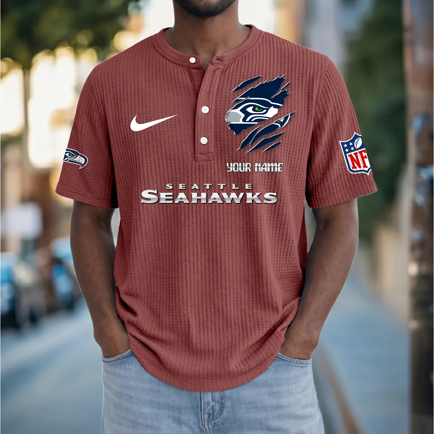 PREMIUM NFL  X  SS Crew neck button Henry Shirt Limited Editions NDT VHM 230426
