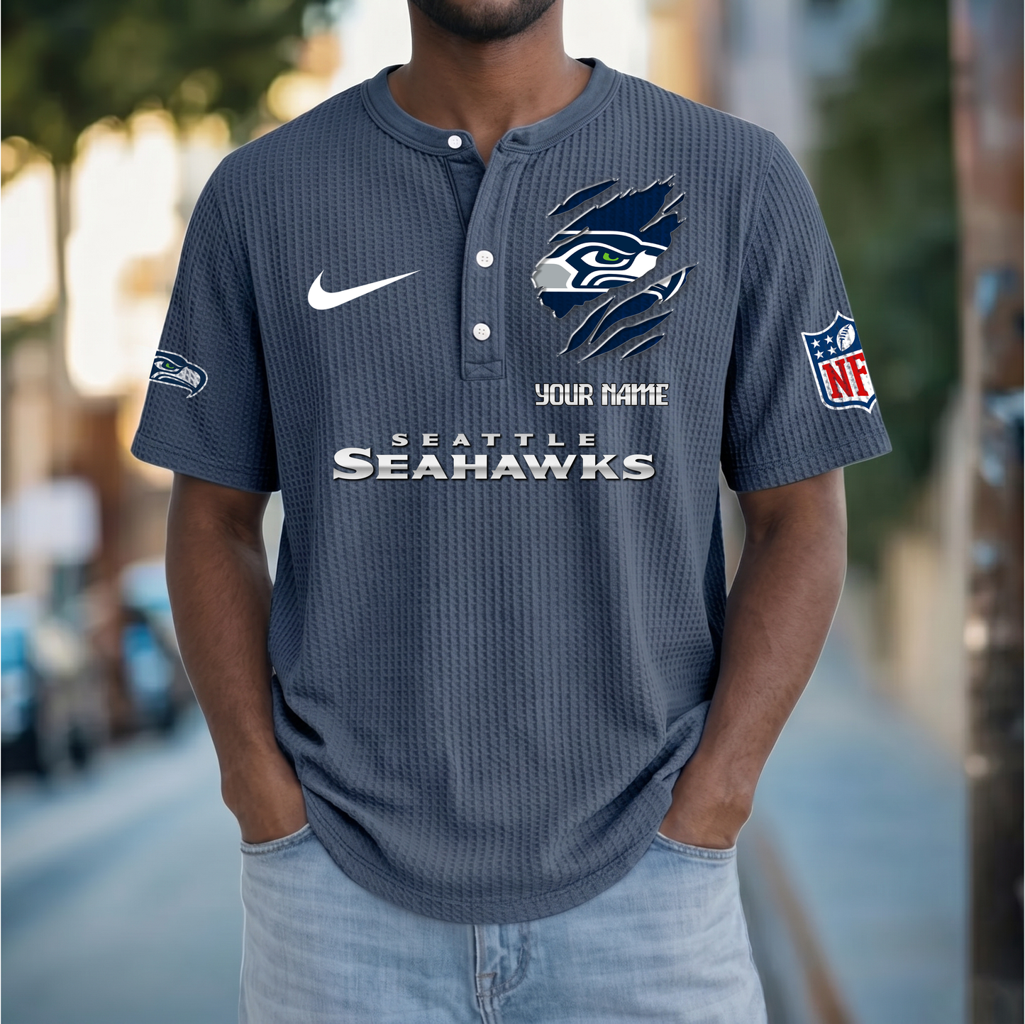 PREMIUM NFL  X  SS Crew neck button Henry Shirt Limited Editions NDT VHM 230426