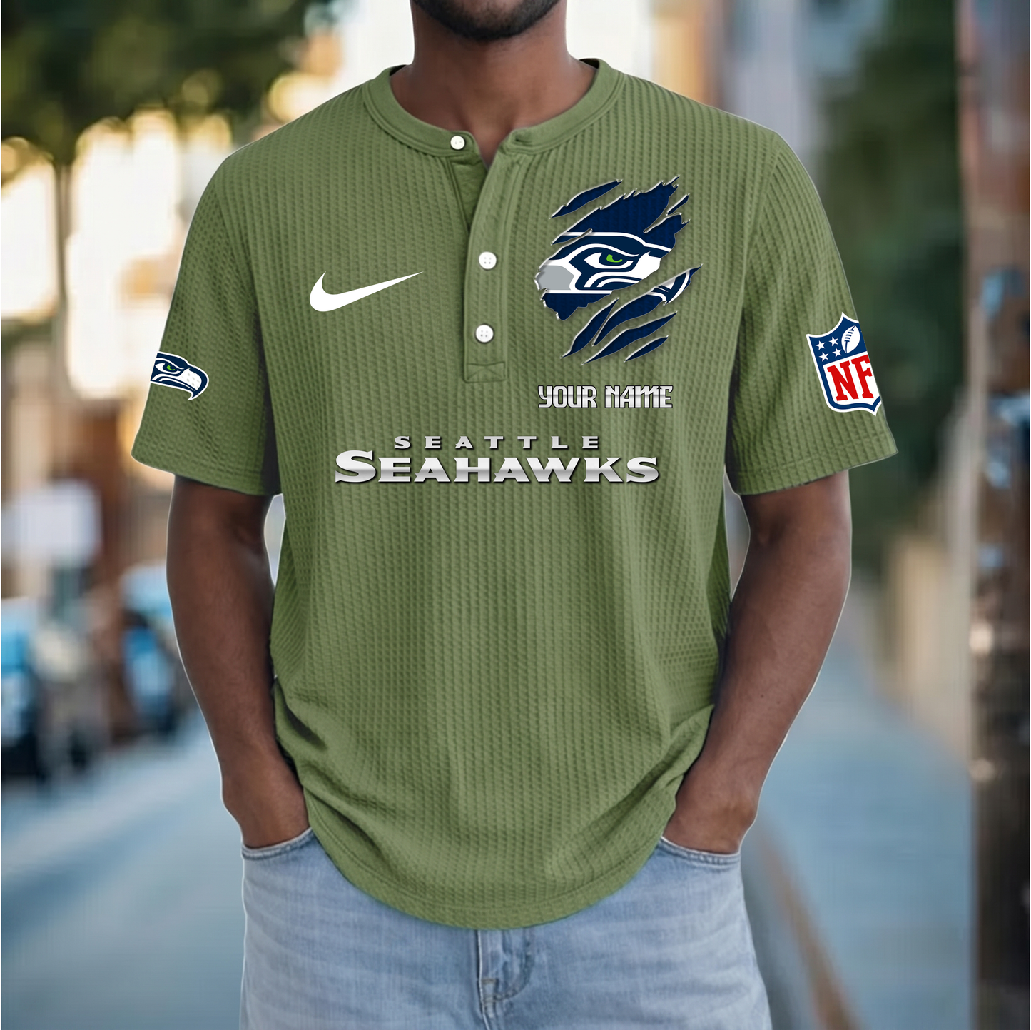 PREMIUM NFL  X  SS Crew neck button Henry Shirt Limited Editions NDT VHM 230426