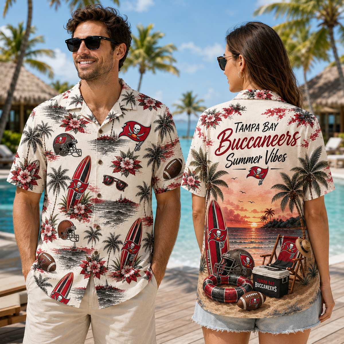 PREMIUM NFL X TB Summer Vibes Premium Hawaiian Shirt Limited Edition NDT NHM 100626