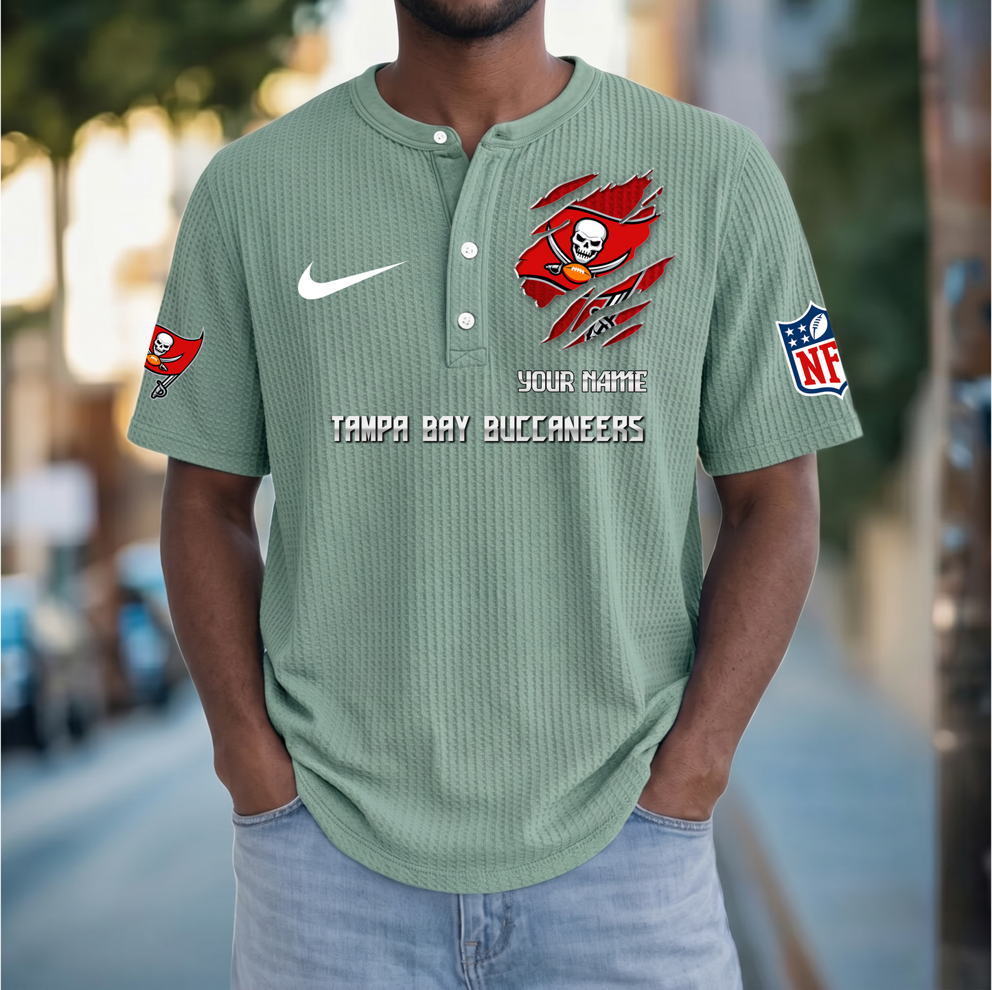 PREMIUM NFL  X  TBB Crew neck button Henry Shirt Limited Editions NDT VHM 230426