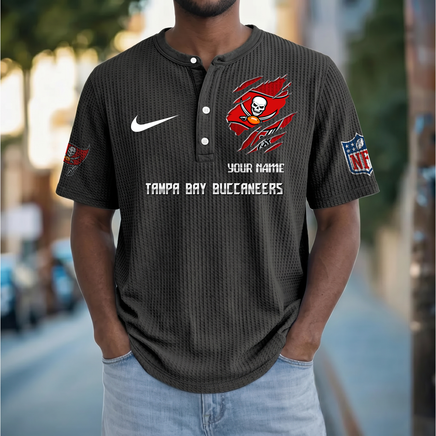 PREMIUM NFL  X  TBB Crew neck button Henry Shirt Limited Editions NDT VHM 230426