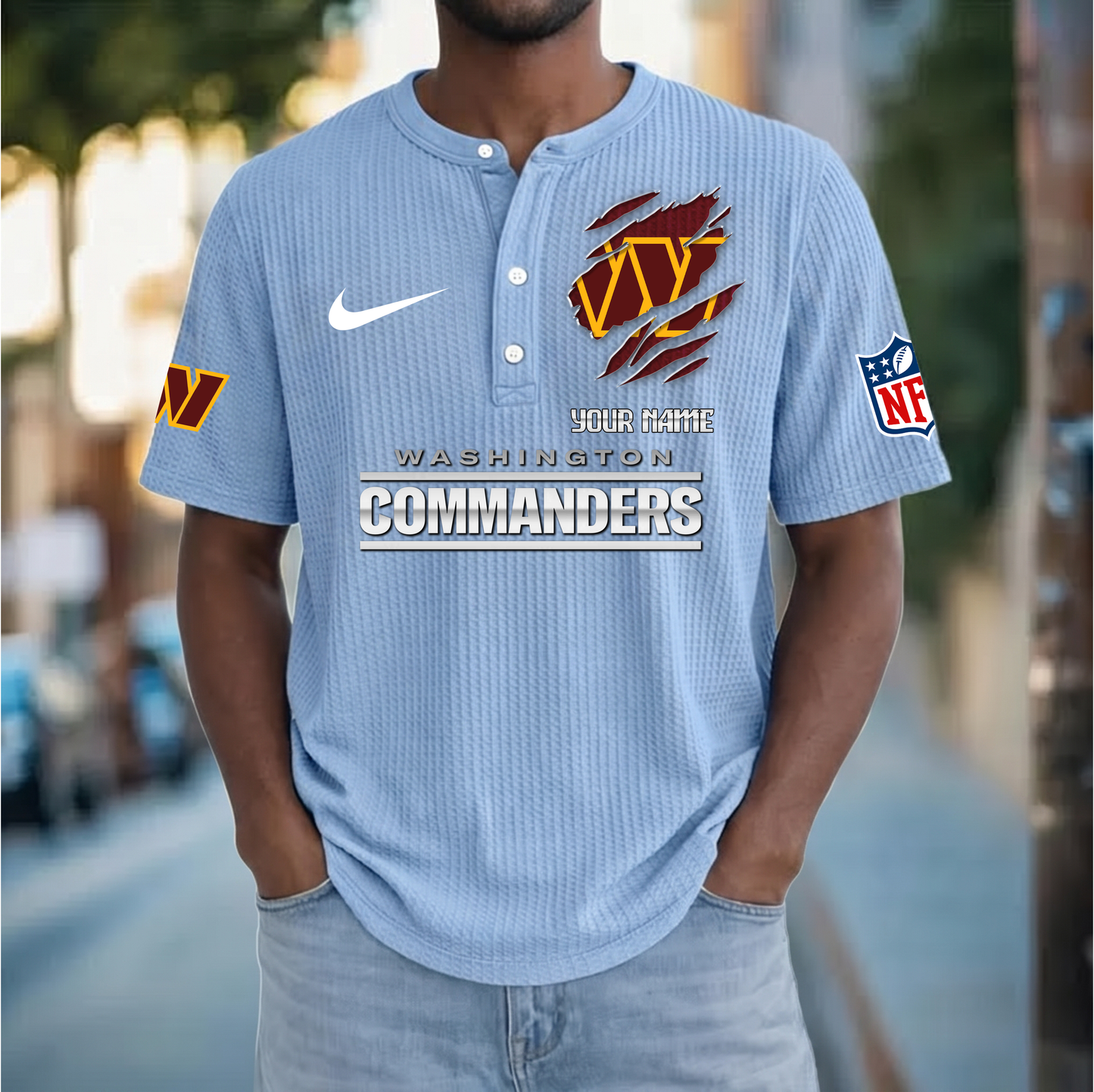 PREMIUM NFL  X  WC Crew neck button Henry Shirt Limited Editions NDT VHM 230426