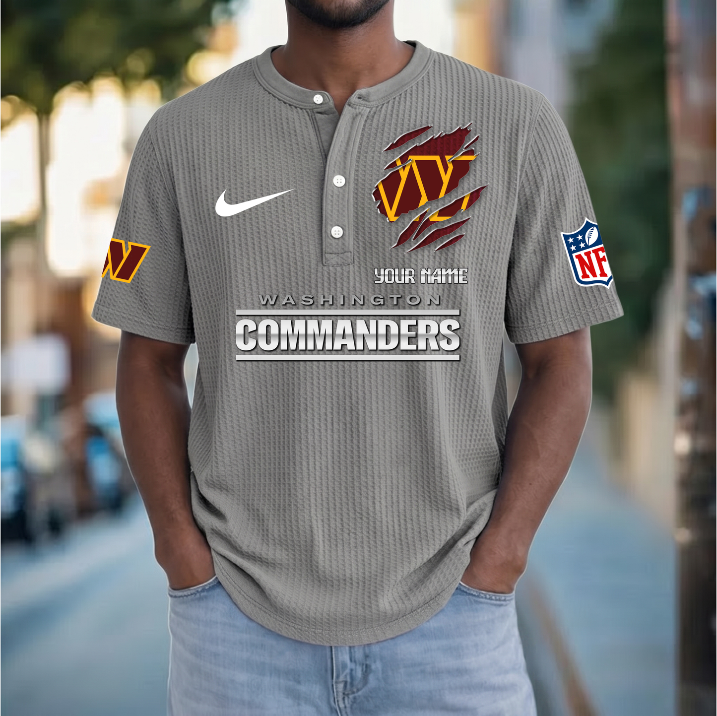 PREMIUM NFL  X  WC Crew neck button Henry Shirt Limited Editions NDT VHM 230426