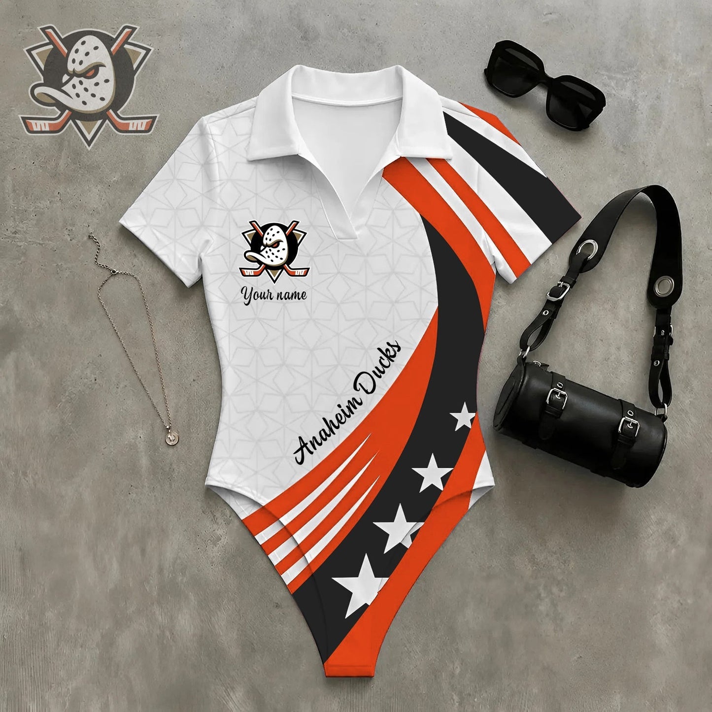 PREMIUM NHL X AD Women�???s Slim-Fit V-Neck Polo Bodysuit NDT NHM 270526