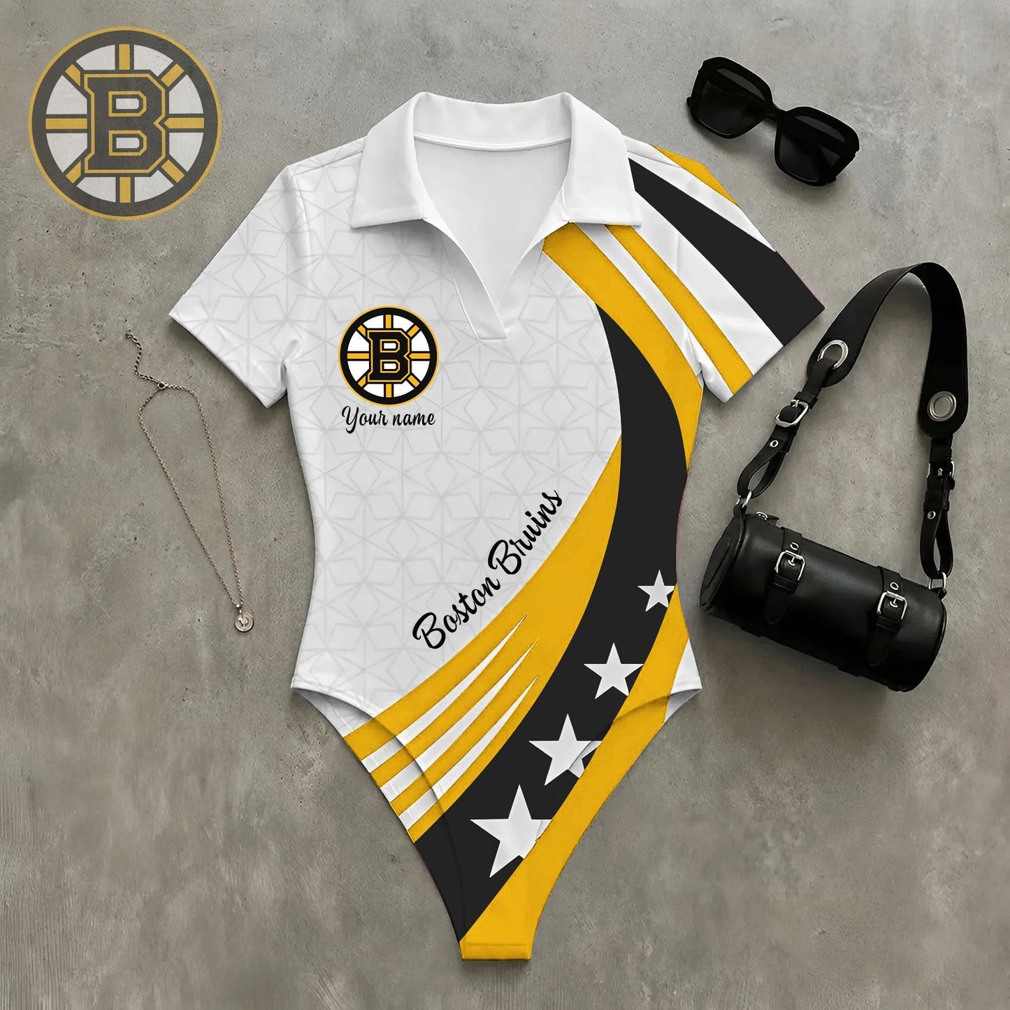 PREMIUM NHL X BB Women�???s Slim-Fit V-Neck Polo Bodysuit NDT NHM 270526