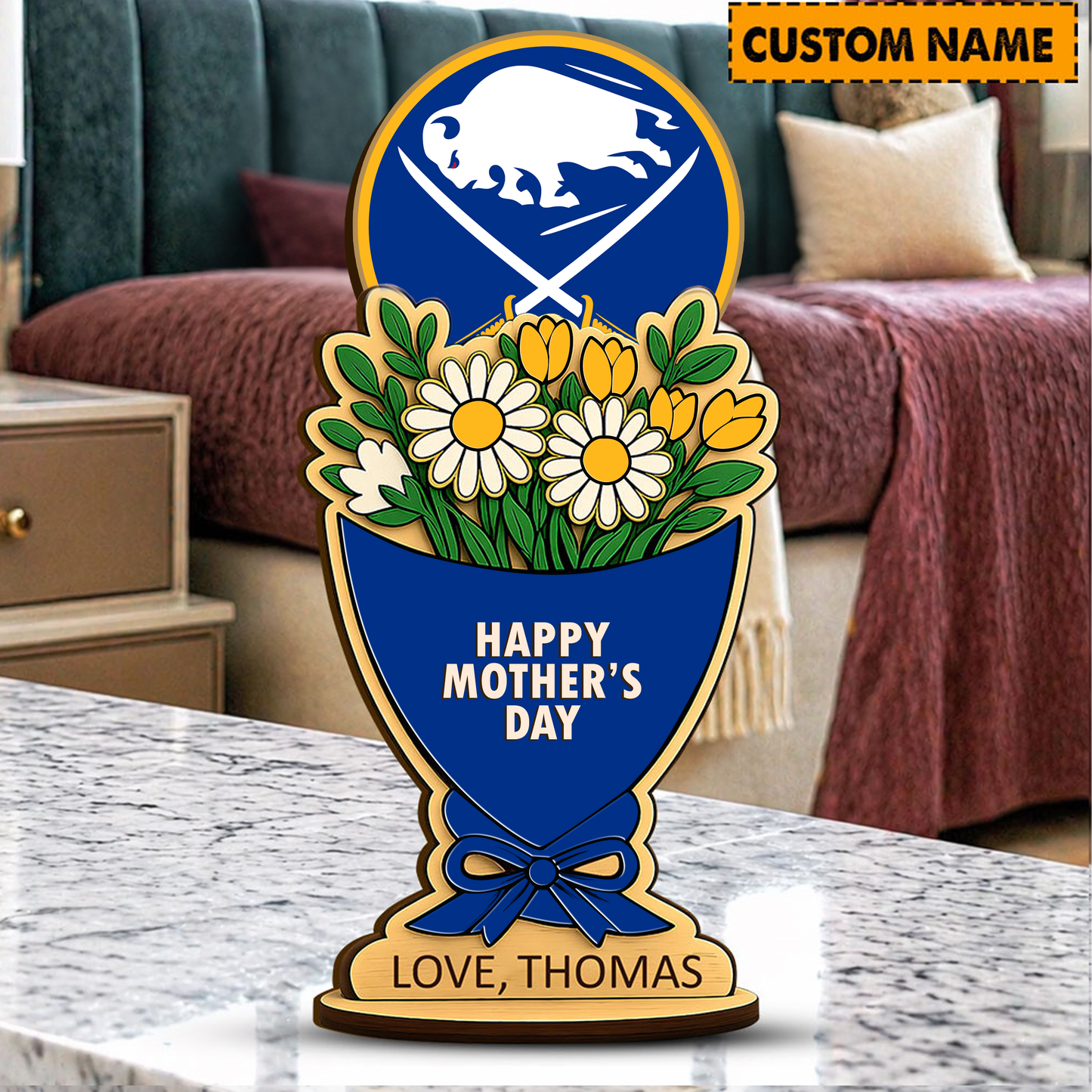 PREMIUM NHL X BS Custom Name Happy Mother's Day Wooden Plaque Gifts For Fan NDT VHM 170426
