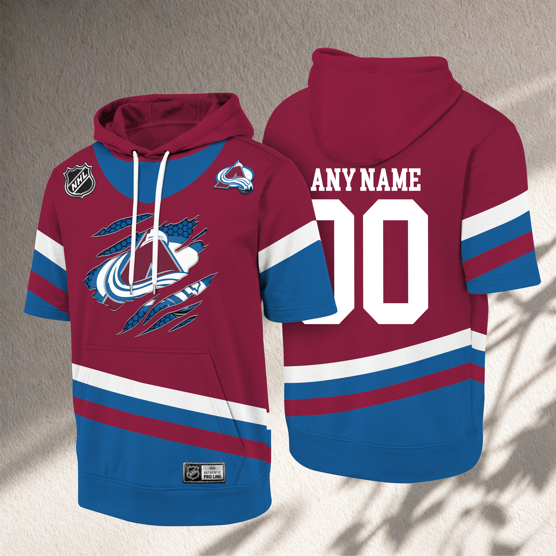 PREMIUM NHL X CA CRACK Short Sleeve Hoodie SHIRT NDT VHM 150526