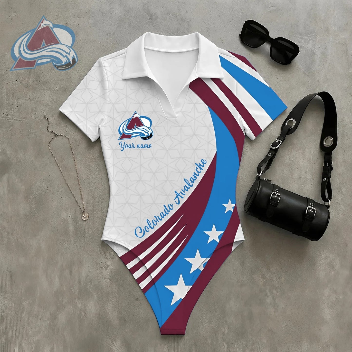 PREMIUM NHL X CA Women�???s Slim-Fit V-Neck Polo Bodysuit NDT NHM 270526
