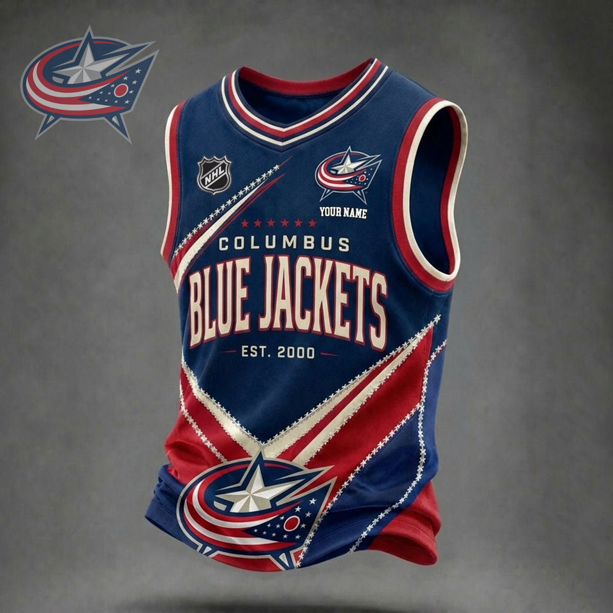 PREMIUM NHL X CBJ Game Day V-Neck Tank Top Custome Shirt NDT NHM 060626