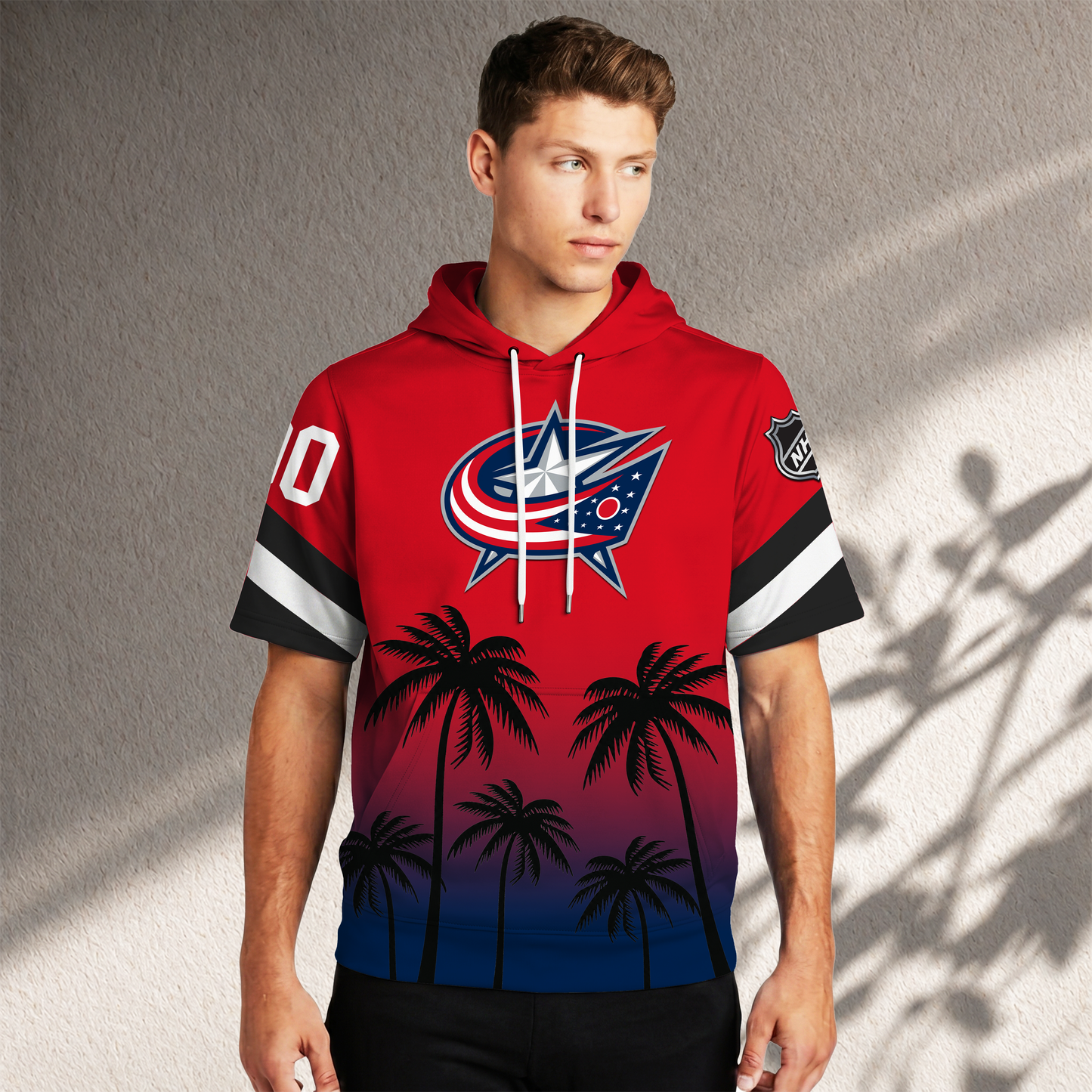 PREMIUM NHL X CBJ Short Sleeve Hoodie T-Shirt FOR SUMMER HOLIDAY NDT VHM 160526