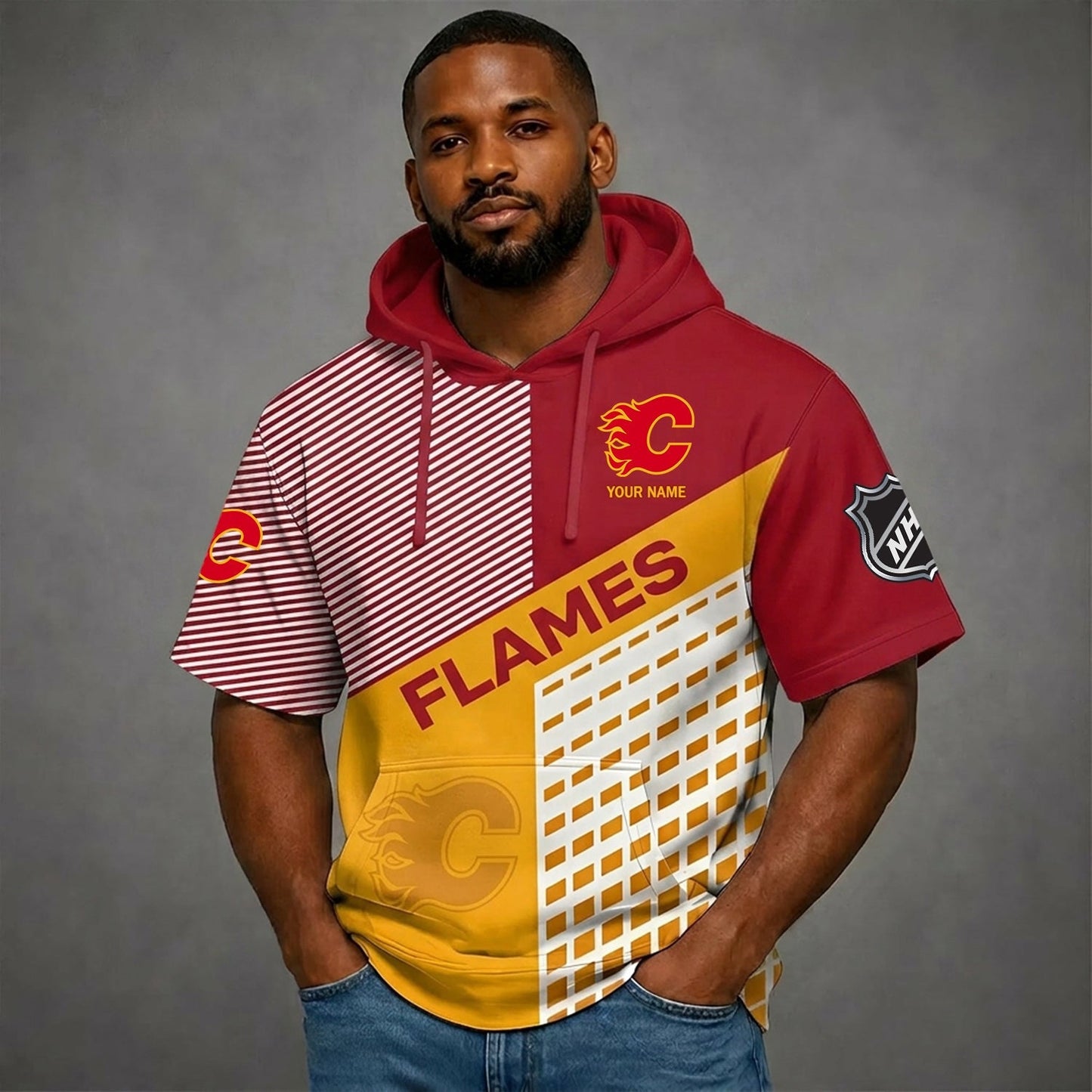 PREMIUM NHL X CF Short Sleeve Hoodie SHIRT FOR SUMMER HOLIDAY V3 NDT NHM 180526